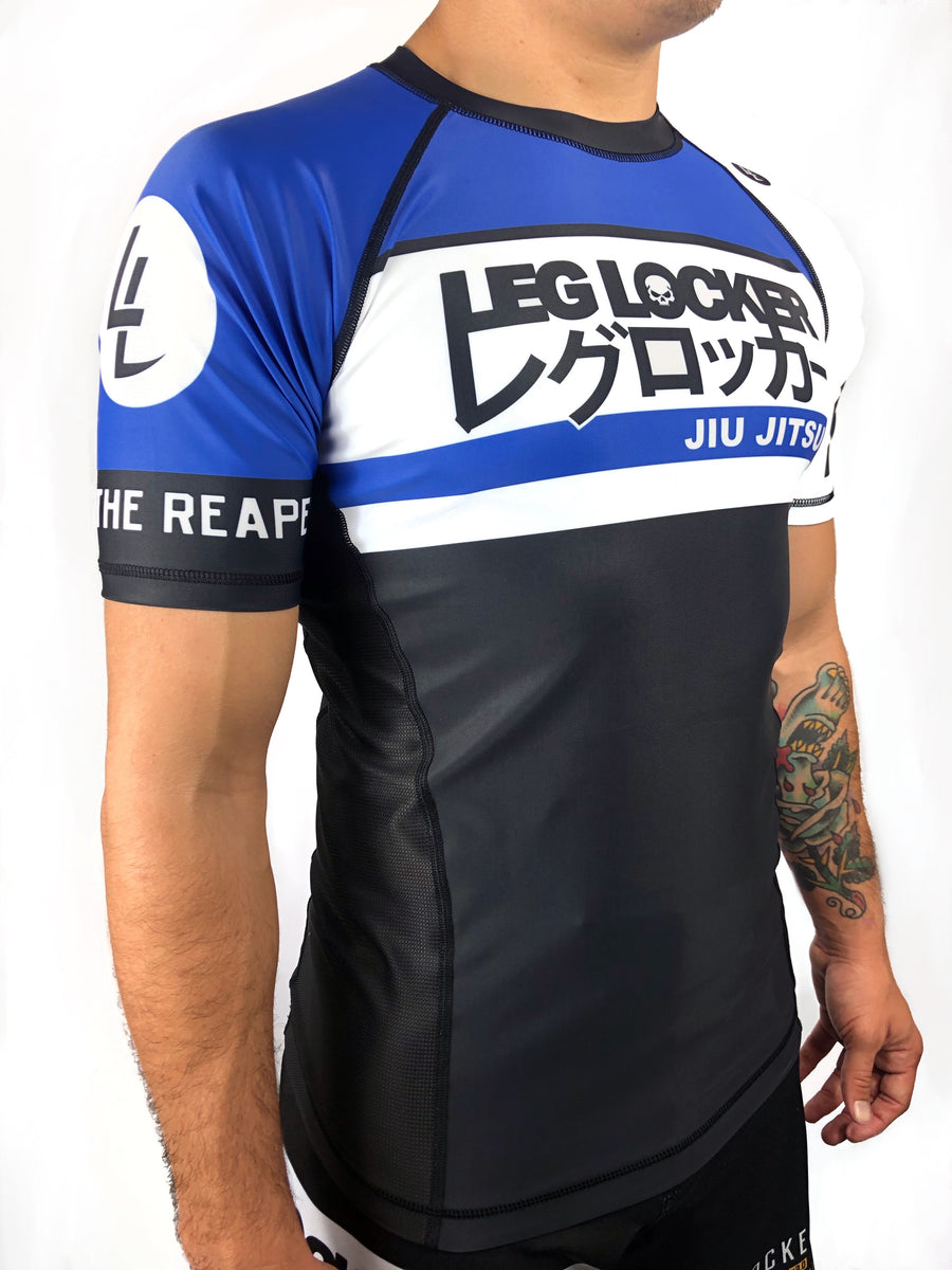 LegLocker V2. Blue Short Sleeve Rashguard LegLocker JiuJitsu Apparel