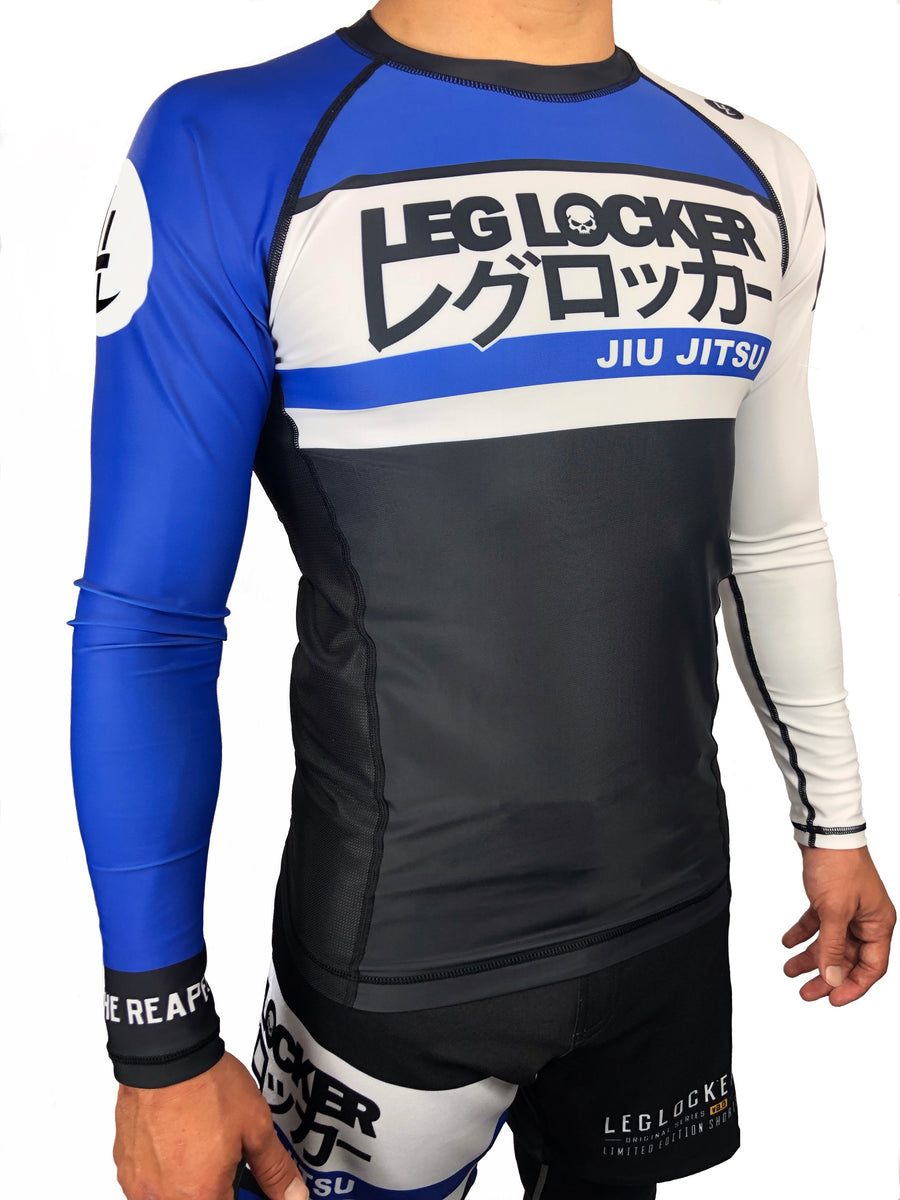LegLocker V2. Blue Long Sleeve Rashguard LegLocker JiuJitsu Apparel