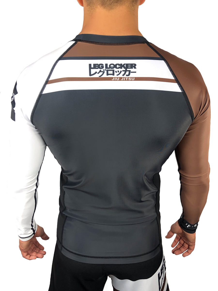 LegLocker V2. Brown Long Sleeve Rashguard LegLocker JiuJitsu Apparel