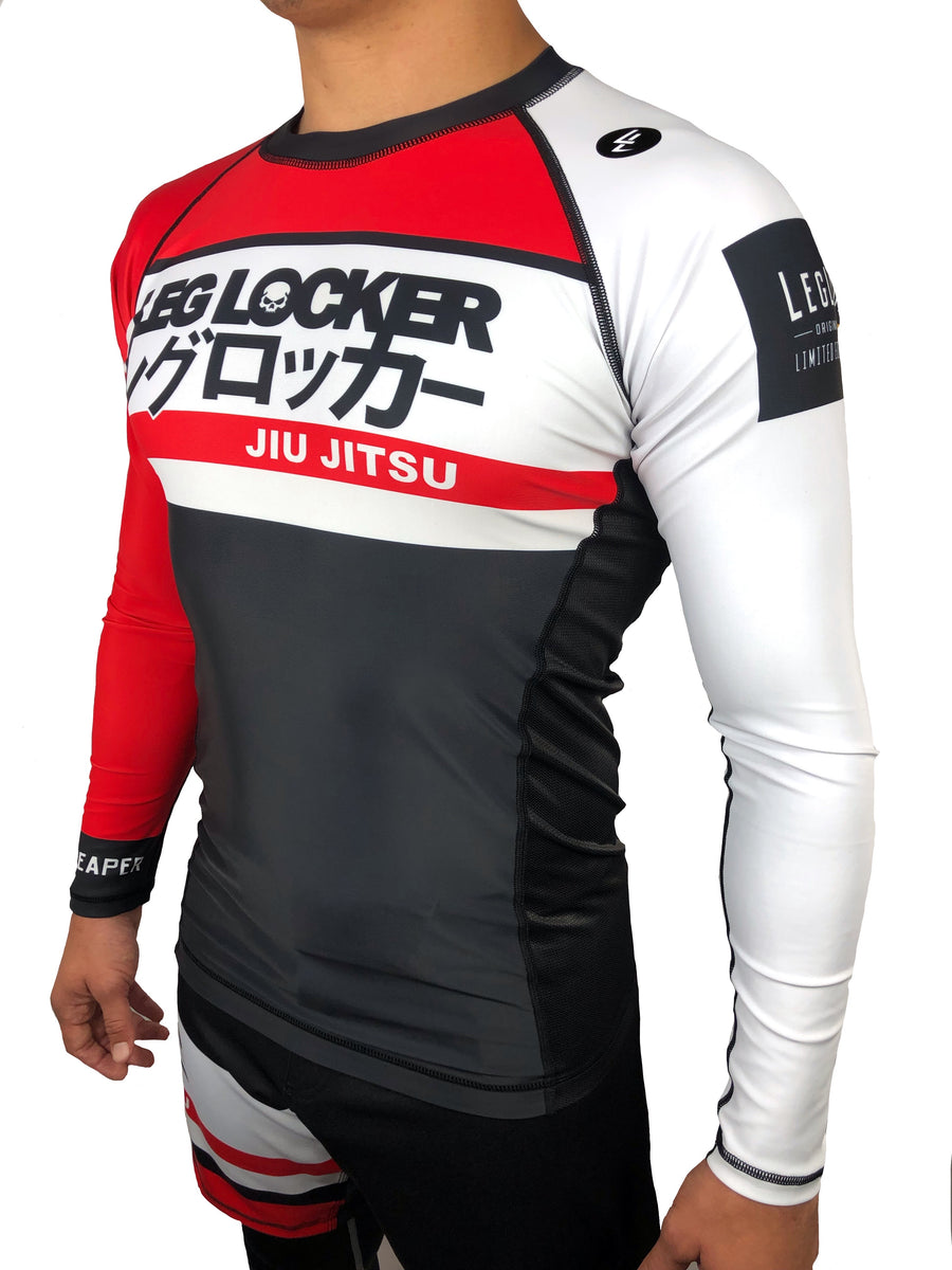 LegLocker V2. Red Long Sleeve Rashguard LegLocker JiuJitsu Apparel