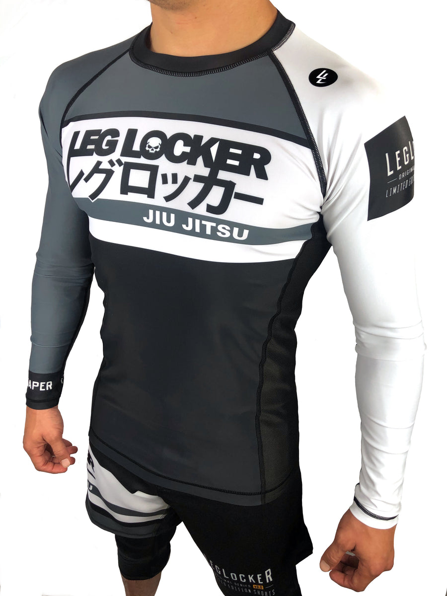 LegLocker V2. Grey Long Sleeve Rashguard LegLocker JiuJitsu Apparel