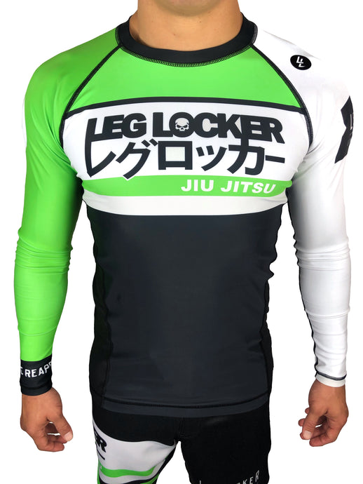 LegLocker V2. Green Long Sleeve Rashguard